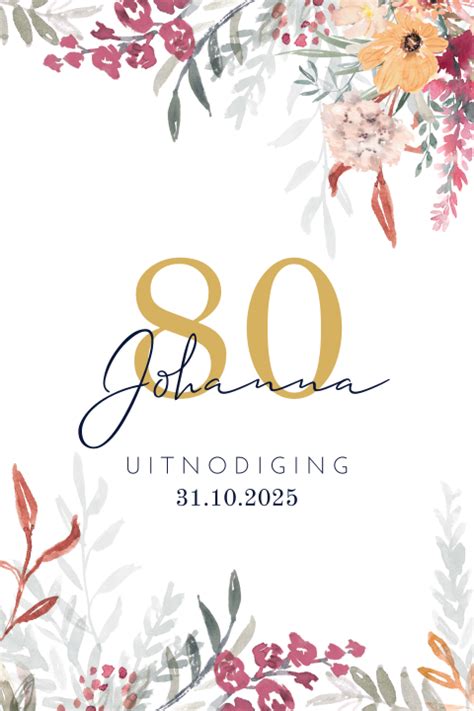 Uitnodiging 80 Jaar Verjaardag Madeformoments