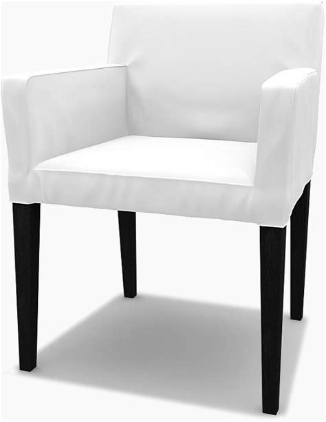 Ikea Nils Dining Chair With Armrests Cover Absolute White Linen