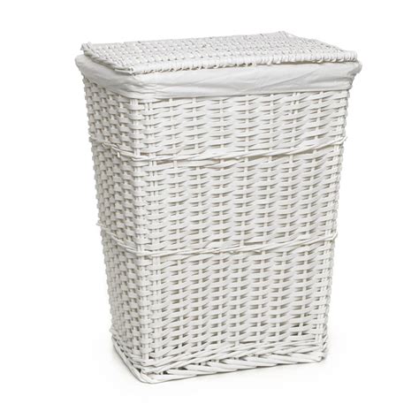 Wilko White Split Wood Laundry Hamper Wilko