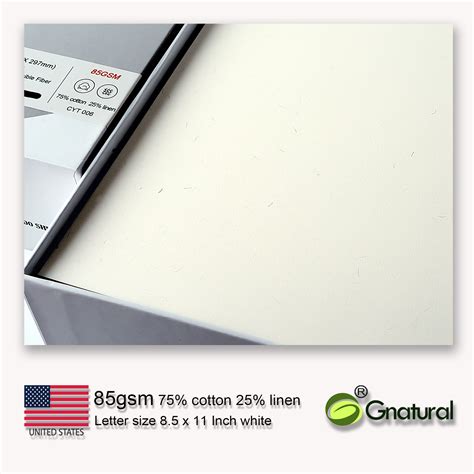 Us Gsm Cotton Linen Paper Inkjet Printing Paper White Color