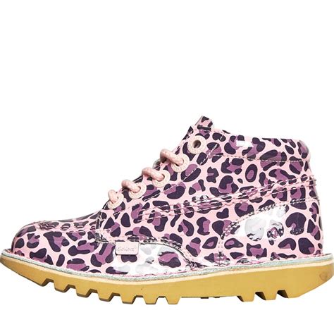 Buy Kickers Girls Kick Hi Leopard Boots Pink