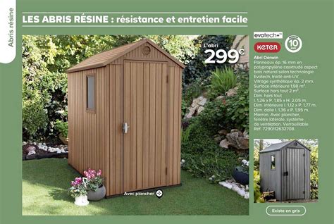 Offre Abri De Jardin Artisan Keter Chez Brico Depot