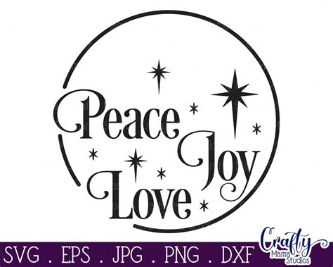 Christmas Svg Christmas Round Sign Peace Joy Love Svg So Fontsy