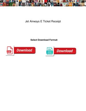 Fillable Online Jet Airways E Ticket Receipt Jet Airways E Ticket