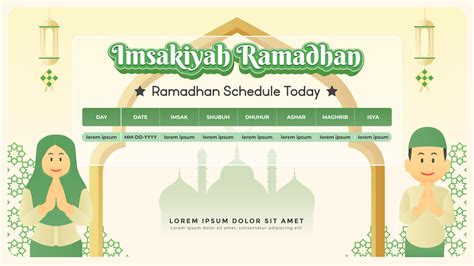 Banner Imsakia Design For Ramadan Kareem Ramadhan Schedule Eid