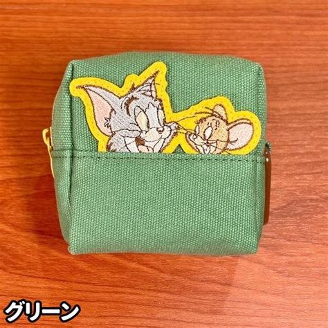 トム＆ジェリー／tomandjerry ミニポーチ／ひょっこり刺繍シリーズ Tjm 360 1 イエロー グリーン Tjm 360 1ぷり