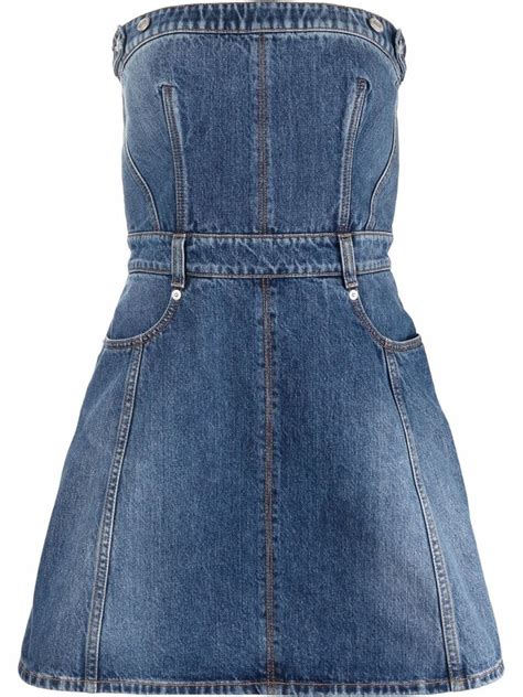 Alexander Mcqueen Strapless Denim Dress Shopstyle