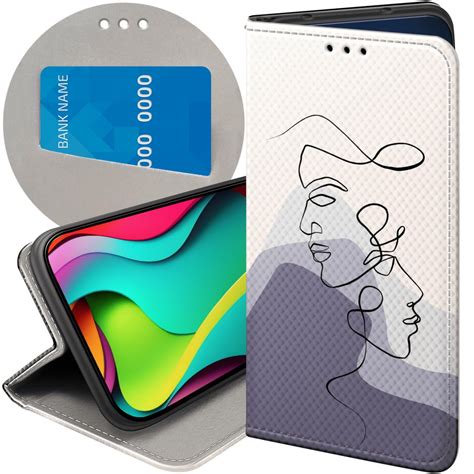 Etui Z Klapk Do Huawei Nova Se Wzory Continuous Line Art Kreska