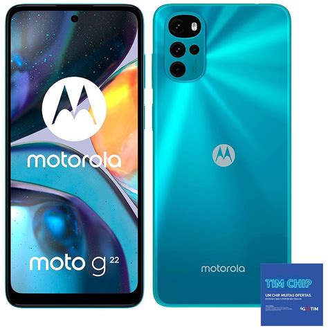 Smartphone Motorola Moto G22 Azul 128GB Chip Tim Plano Naked 4G