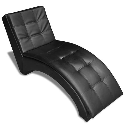 Leather Modern Chaise Lounge Chair Seat Black Elegant Full Luxury