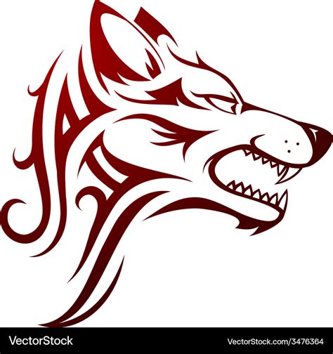 Wolf head tattoo Royalty Free Vector Image - VectorStock