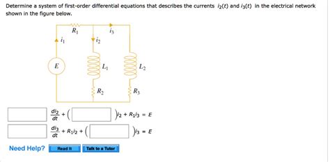 SOLVED Determine A System Of First Order Differential Equations That