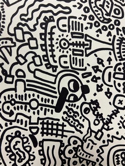 Doodle Art Drawing Hand Drawn Wall Living Room Office Decor Etsy