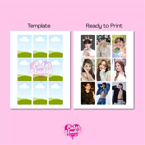 pop photocard canva template official photocard size personal gift