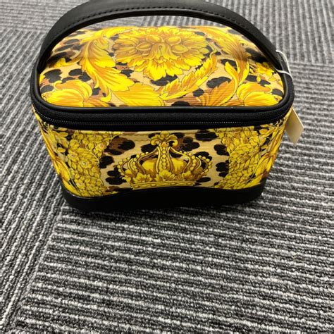 ヴェルサーチ Versace レオパード ハンドバッグ バニティバッグ Pvcレザー イエロー×ブラックかばん、バッグ｜売買された