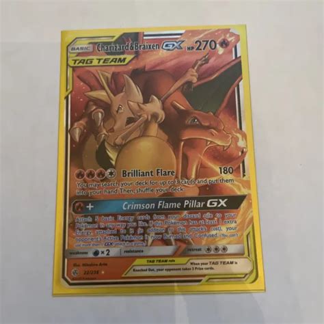 POKÉMON JCG CHARIZARD Braixen Tag Team GX Soleil Lune Éclipse