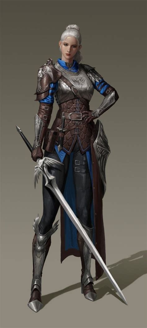 Knight Girl Fantasy Female Warrior Fantasy Character Design Concept