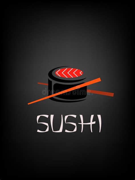 Logotipo Del Sushi Etiqueta Japonesa De Las Letras De La Comida Para