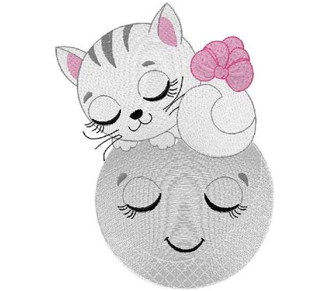 Cute Cat Embroidery Design Rmachineembroidery