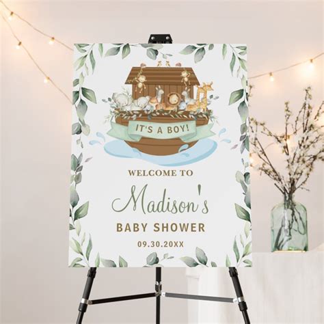 This Chic Noah S Ark Welcome Sign Is Perfect For Baby Shower Birthday