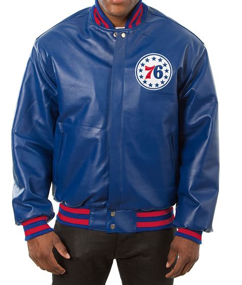 Varsity Royal Blue Philadelphia 76ers Leather Jacket Jackets Creator