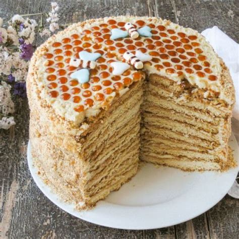 8 Layer Honey Cake Medovik Recipe Honey Cake Recipe Honey Cake