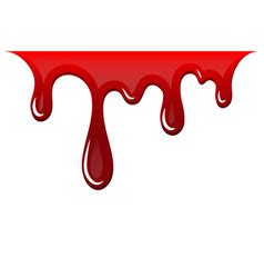 Blood Drip D Halloween Bloodstain Isolated White Vector Image