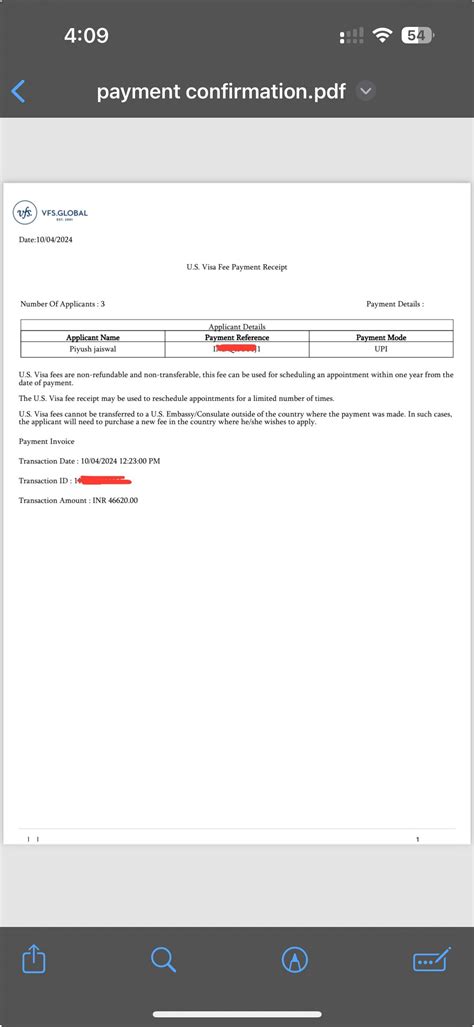 Visa Fee Payment Receipt R Usvisascheduling