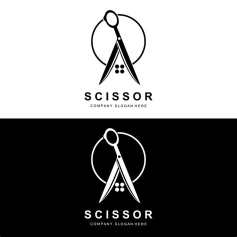 Ciseaux Logo Design Illustration Vectorielle Outil De Coupe Icône