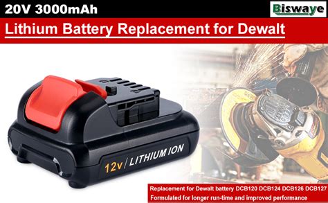 Biswaye Pack V Ah Lithium Battery Replacement For Dewalt V Max