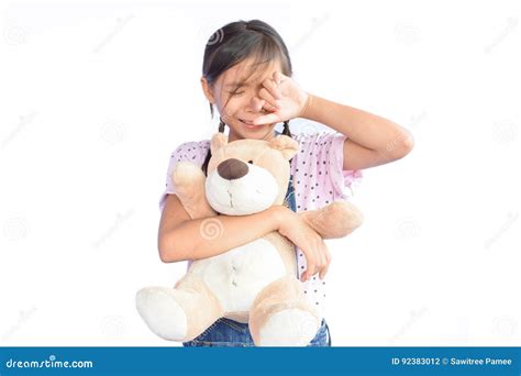 Petite Fille Asiatique Triste Pleurant Sur Le Blanc Photo Stock Image