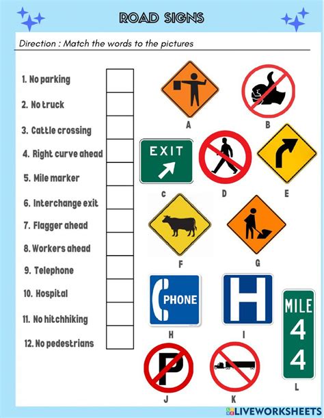 Pdf Online Activity Road Signs Live Worksheets Worksheets Library