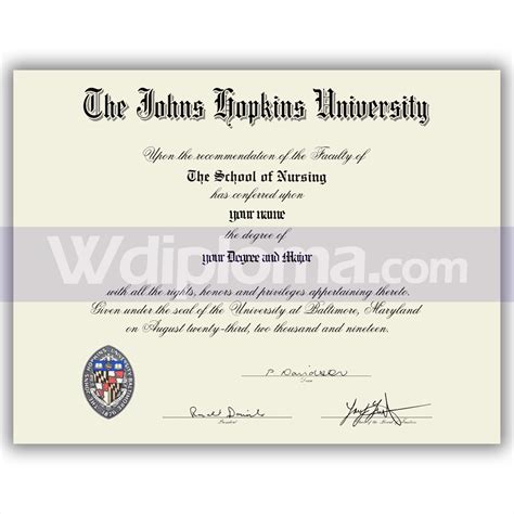 diploma of University Johns Hopkins