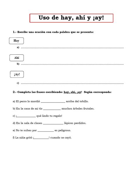 Guia 2 Hay Ahi Y Ay 4° Básico Pdf