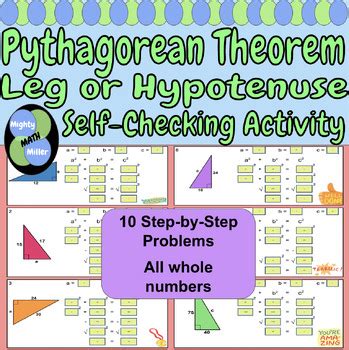 Pythagorean Theorem Formula Hypotenuse Leg Step By Step Self