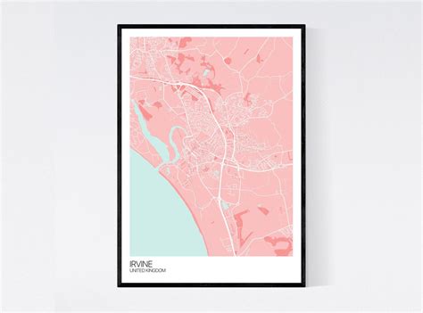 Irvine, Scotland City Map Art Print Many Styles 350gsm Art Quality ...