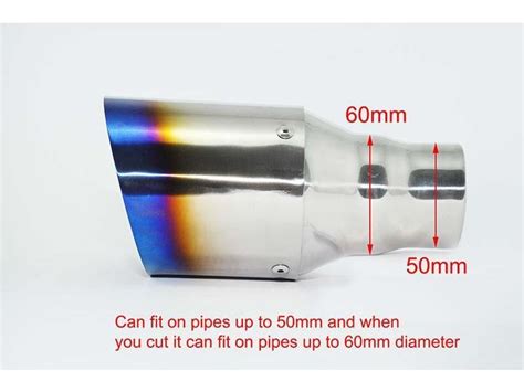 Exhaust Tips Universal Titanium Exhaust Tip Round Slant D89 L180 IN60 50