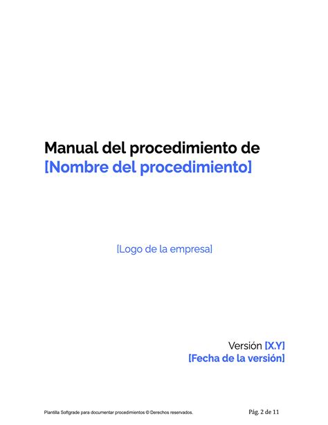 Plantilla Manual De Procedimientos