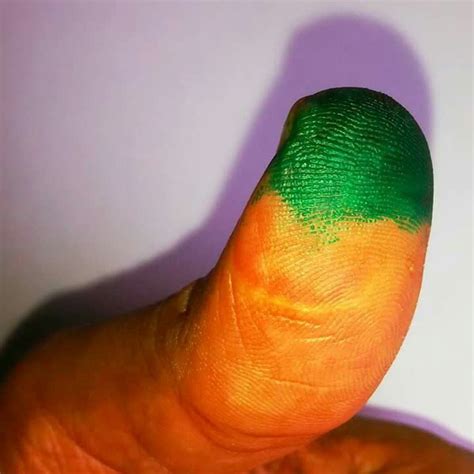 Hair Growth N Less Hairfall On The Top Of Left Thumb Green Colour