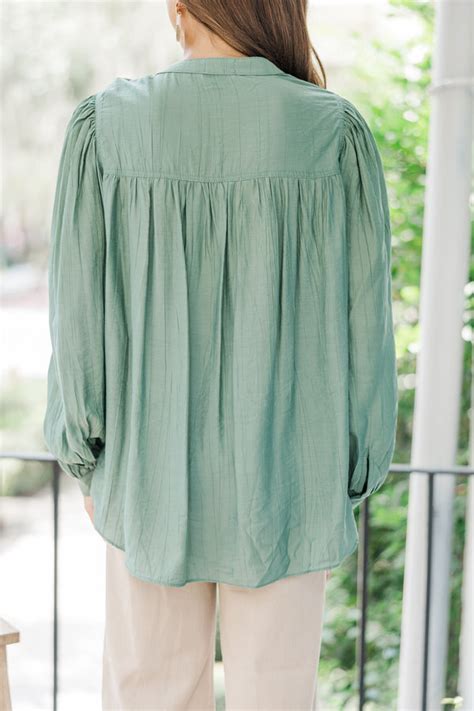 Show It Off Olive Green Button Down Blouse Shop The Mint