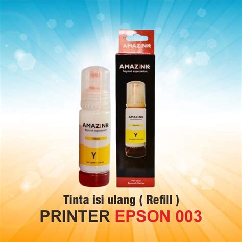 Jual Tinta Epson 003 Warna Yellow Isi Ulang Printer Epson L1110 L1210