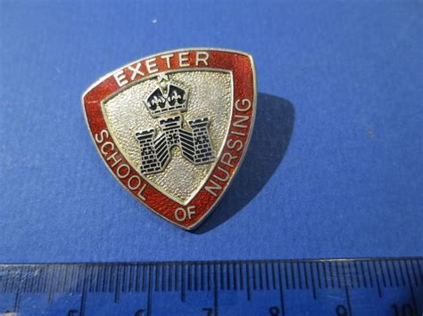 Exeter School Of Nursing Silver Nurses Hospital Badge Exeter School