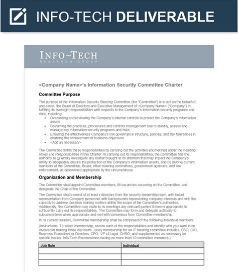 Steering Committee Charter Template