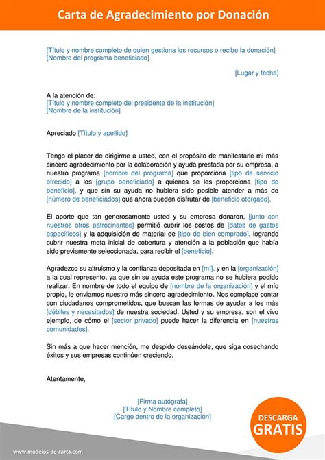 Carta De Agradecimiento Por Apoyo En Word Ejemplos Cartas