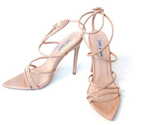 Cape Robbin Ada Nude Super Strappy Pointy Open Toe Ankle Strap Stiletto