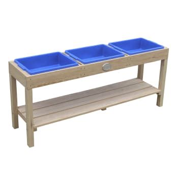 Table De Jeu Sable Et Eau Avec 3 Bacs En Bois FSC 124 X 50 Cm