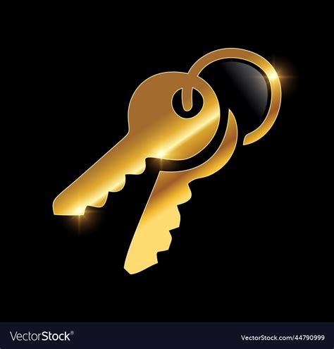 Golden Luxury Key Icon Royalty Free Vector Image