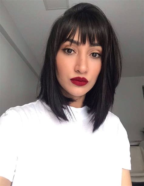 Long Bob Com Franja By Gleiciborba Cabelo Curto Com Franja