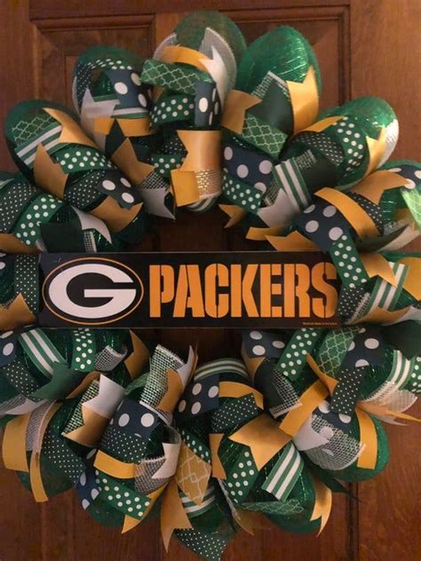 Green Bay Packers Wreath Green Bay Packers Crafts Green Packers Green