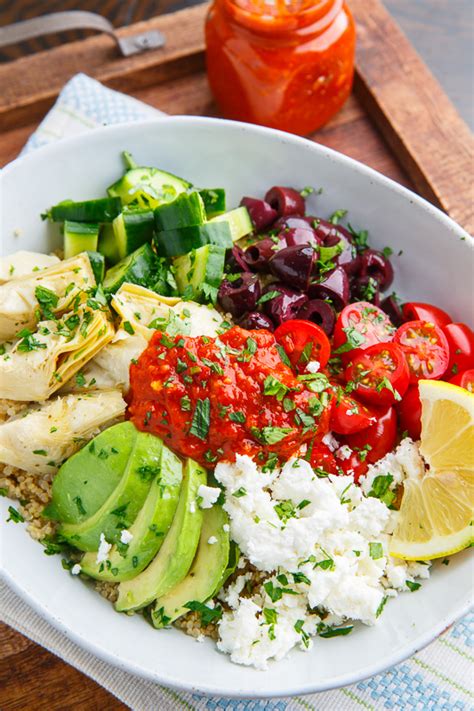 Mediterranean Quinoa Bowls With Romesco Sauce Recipe On Closet Cooking